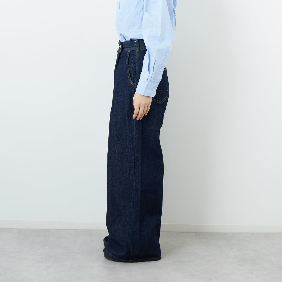 SOMETHING [サムシング] ラップワイドパンツ [SA1105] 00 O.W &&モデル身長：162cm 着用サイズ：XS&&