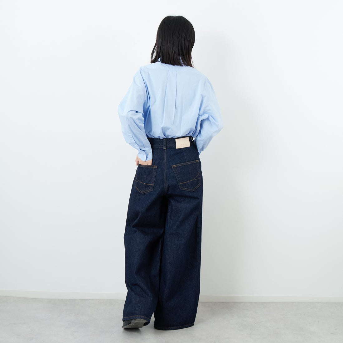 SOMETHING [サムシング] ラップワイドパンツ [SA1105] 00 O.W &&モデル身長：162cm 着用サイズ：XS&&