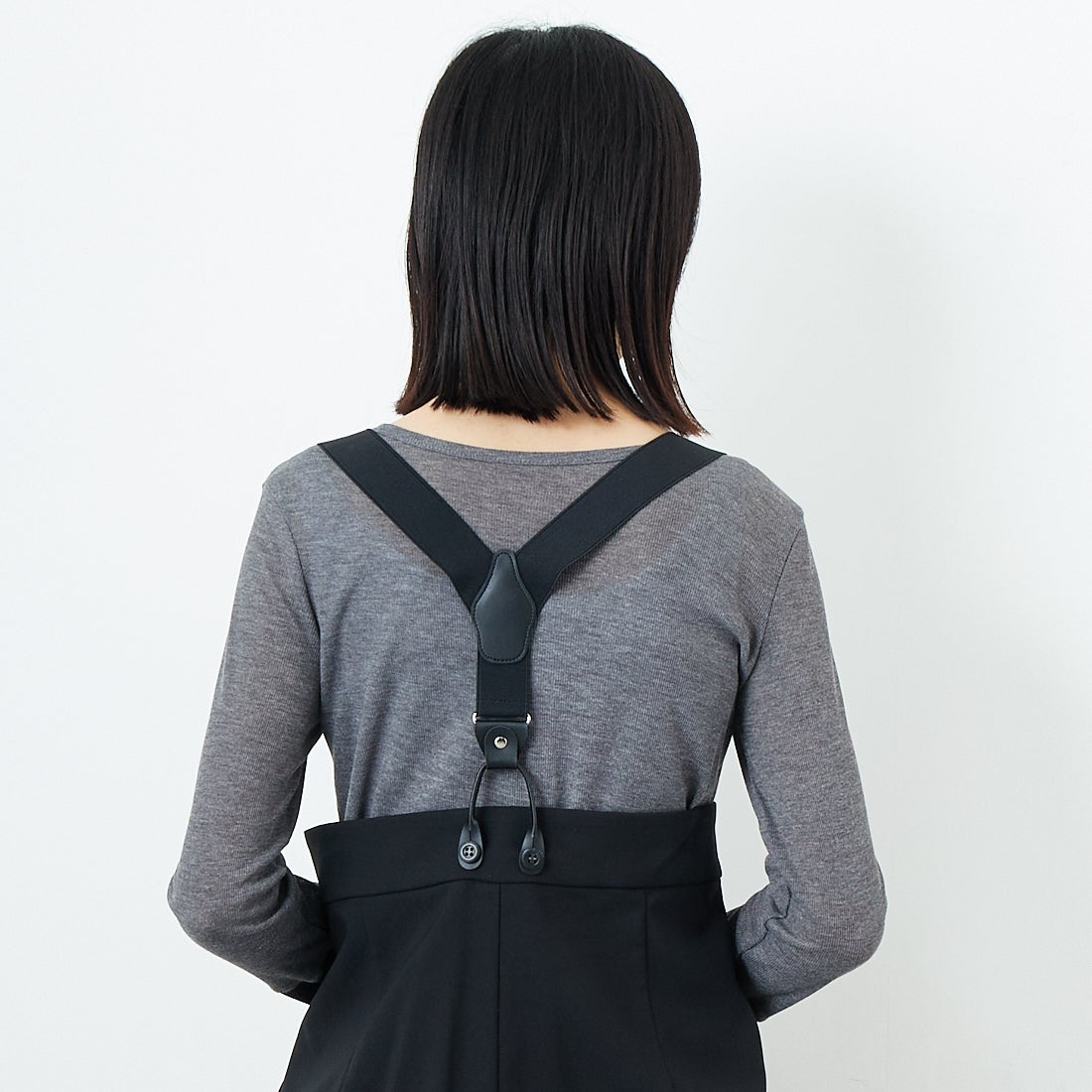 Jeans Factory Clothes [ジーンズファクトリークローズ] ﾊｲｳｴｽﾄｻｽﾍﾟﾝﾀﾞｰﾊﾟﾝﾂ [21256052] 004 ﾌﾞﾗｯｸ &&モデル身長：162cm 着用サイズ：F&&