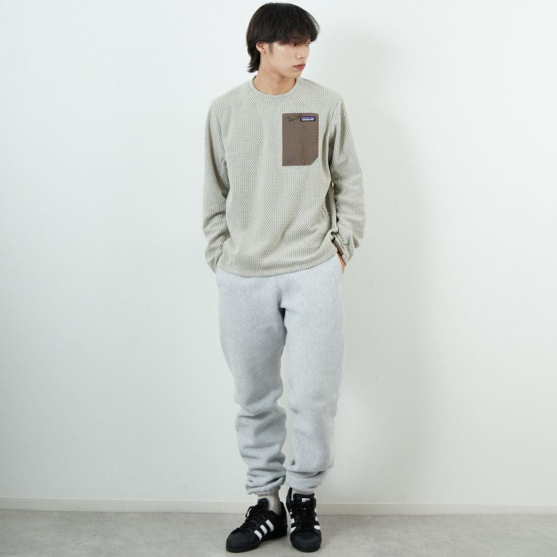 patagonia [パタゴニア] メンズ R1 エア・クルー [40236] PLCN &&モデル身長：179cm 着用サイズ：L&&