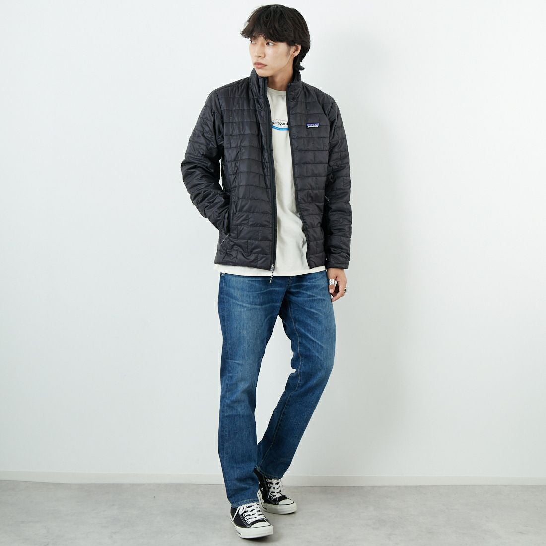 patagonia [パタゴニア] メンズ ナノパフジャケット [84213] BLK &&モデル身長：179cm 着用サイズ：M&&