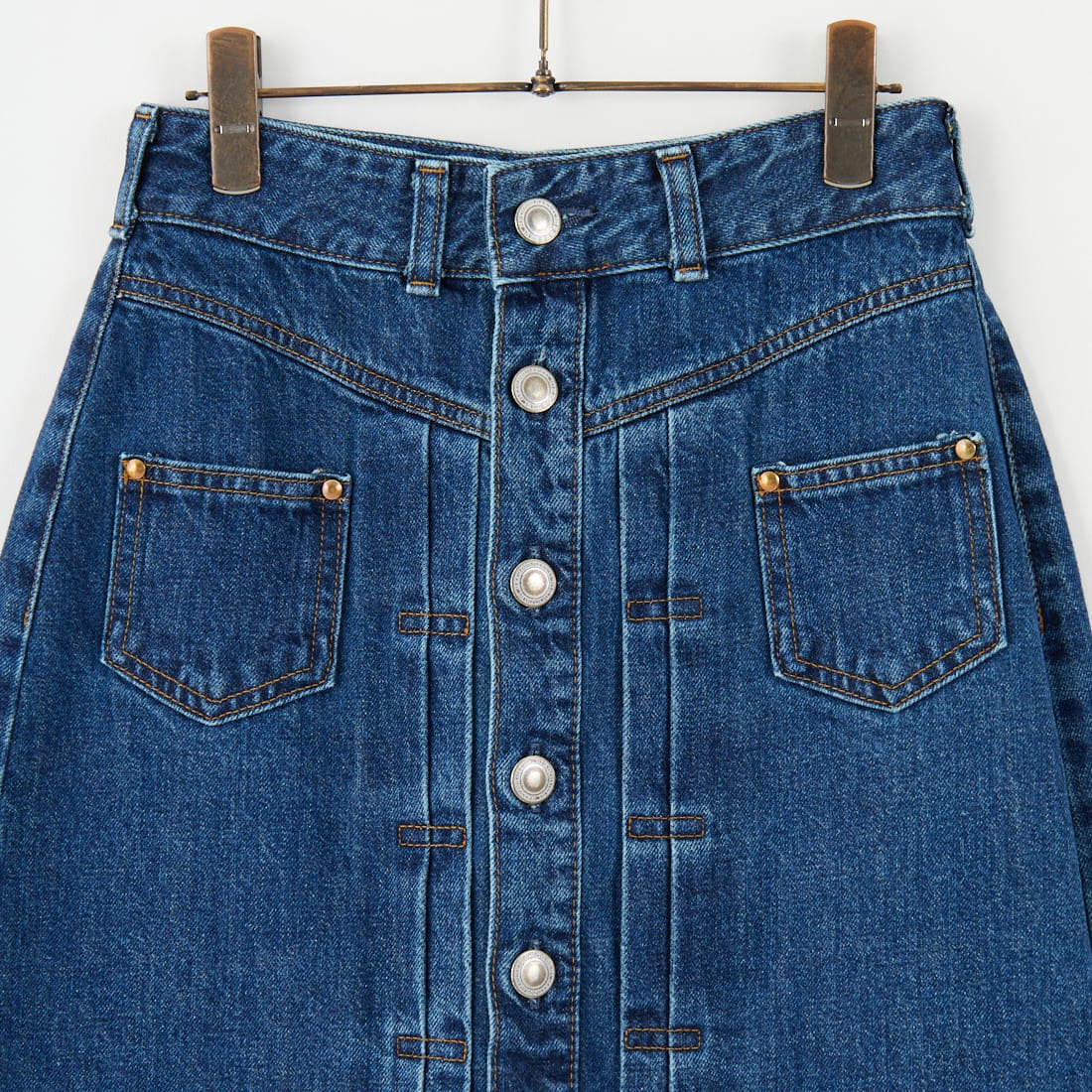 SOMETHING [サムシング] ロングデニムスカート [SA1605] 40 MID BLU