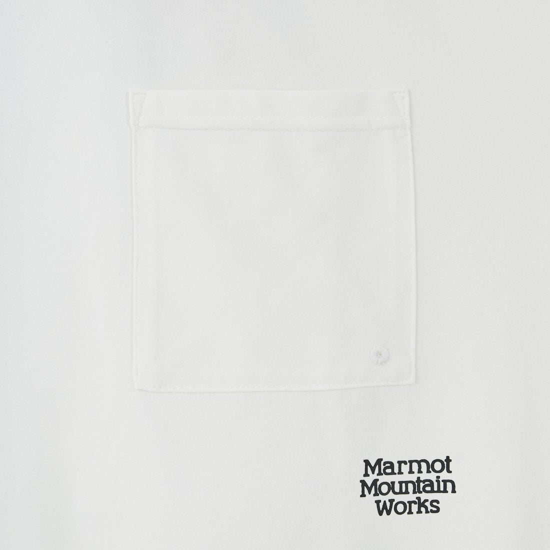 Marmot [マーモット] 別注 ドローコード付き ワンポイントロゴ ロングスリーブポケットTシャツ [MTFW25U04IN-JF] WHITE