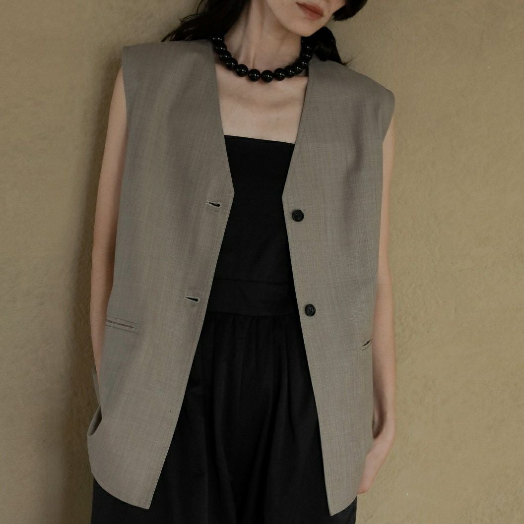 anuke [アンヌーク] Vネック ステッチベスト [62520112] BEG