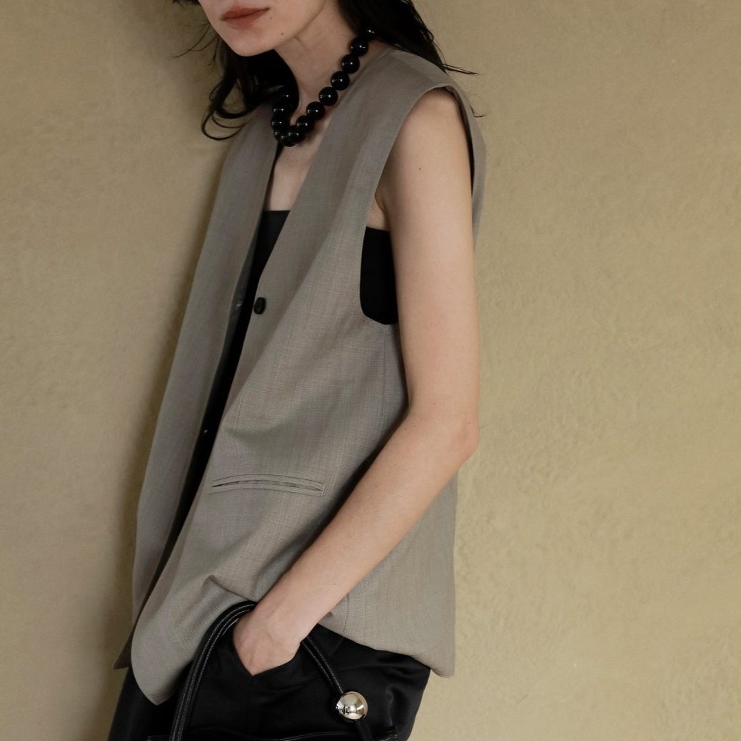 anuke [アンヌーク] Vネック ステッチベスト [62520112] BEG