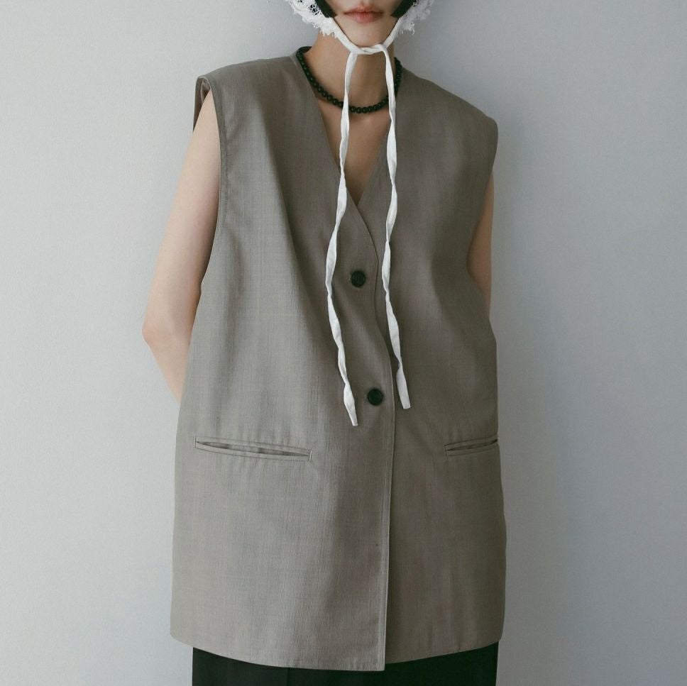 anuke [アンヌーク] Vネック ステッチベスト [62520112] BEG