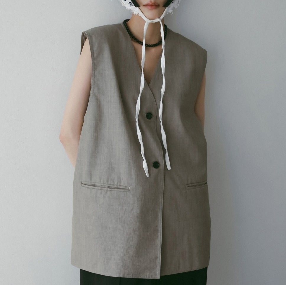 anuke [アンヌーク] Vネック ステッチベスト [62520112] BEG