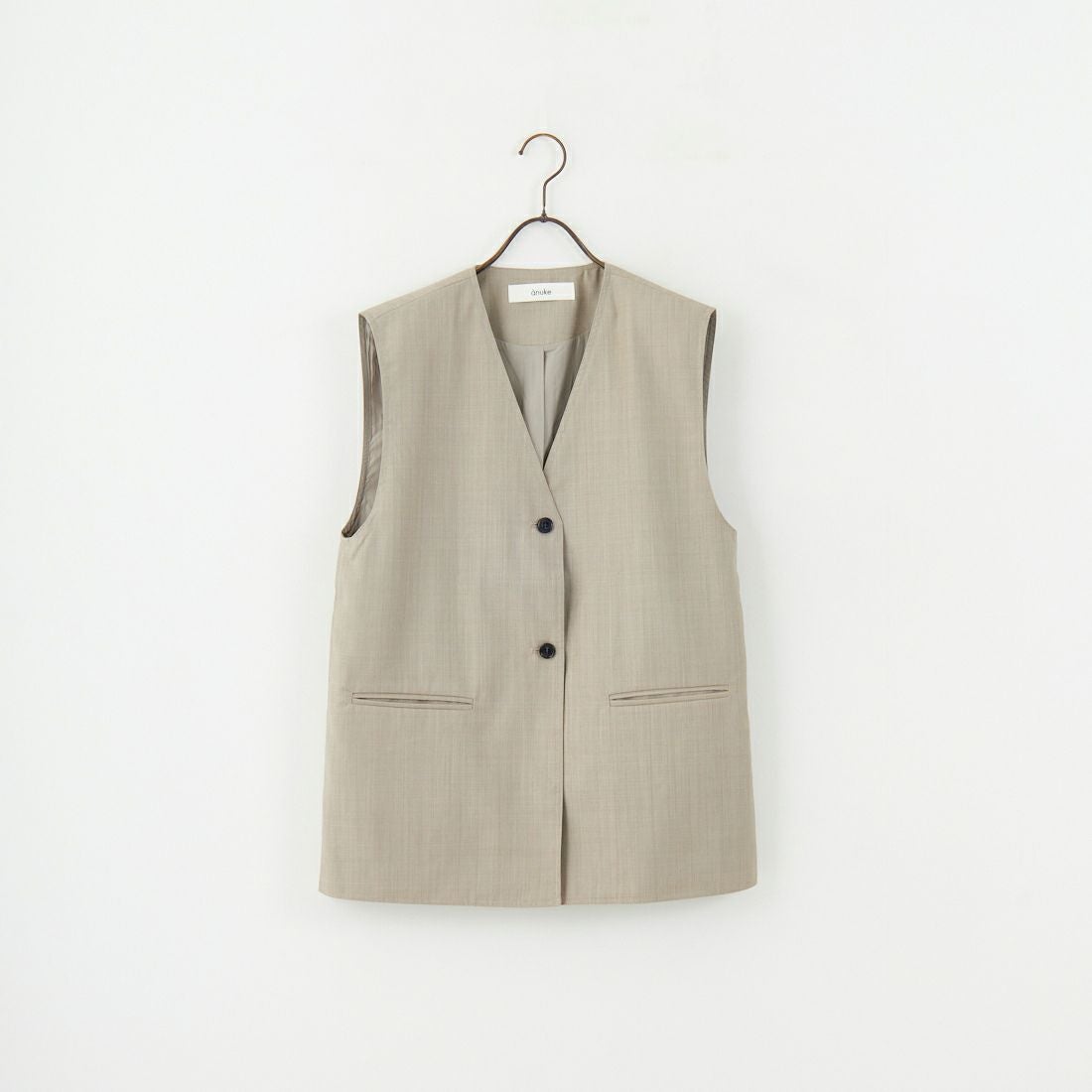 anuke [アンヌーク] Vネック ステッチベスト [62520112] BEG