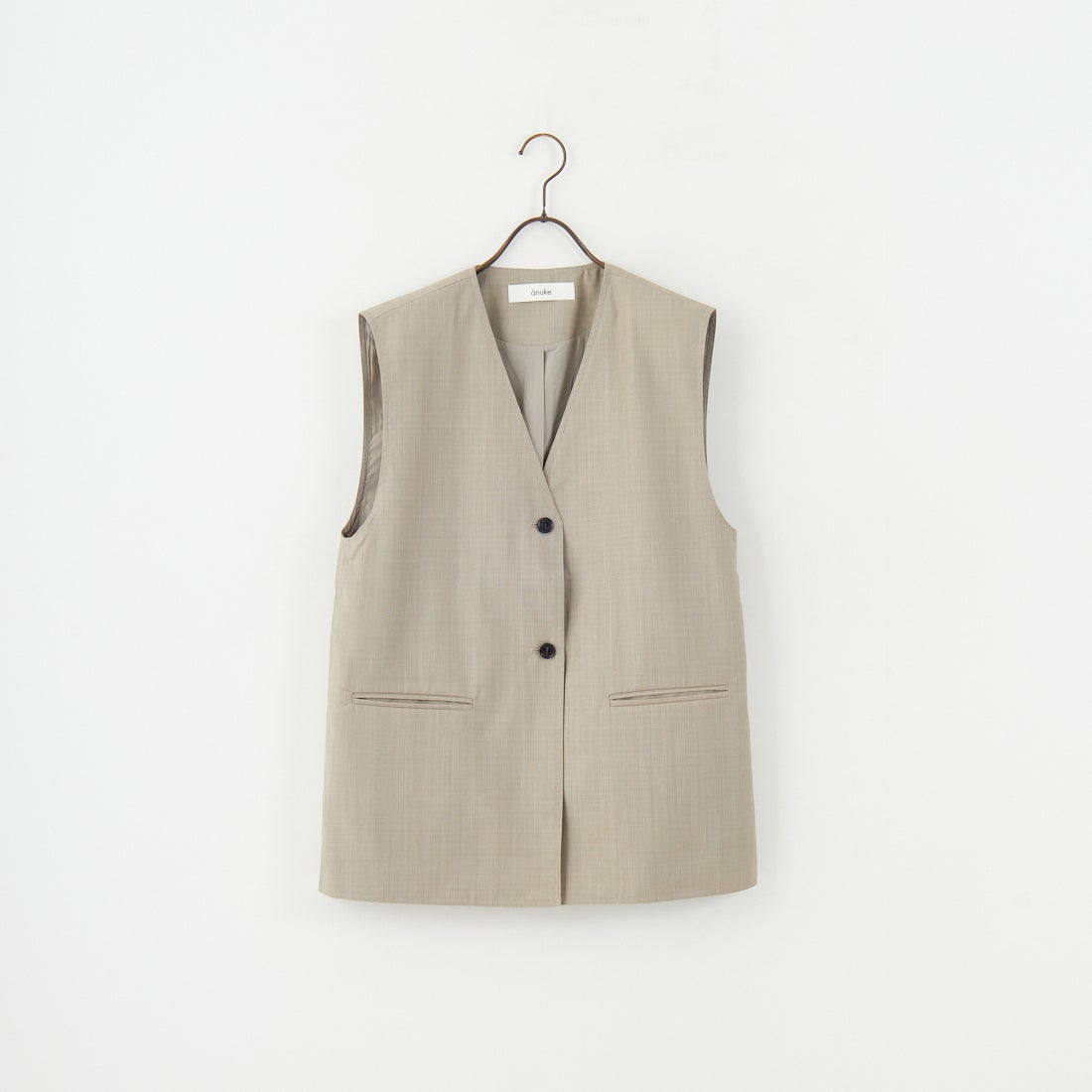 anuke [アンヌーク] Vネック ステッチベスト [62520112] BEG