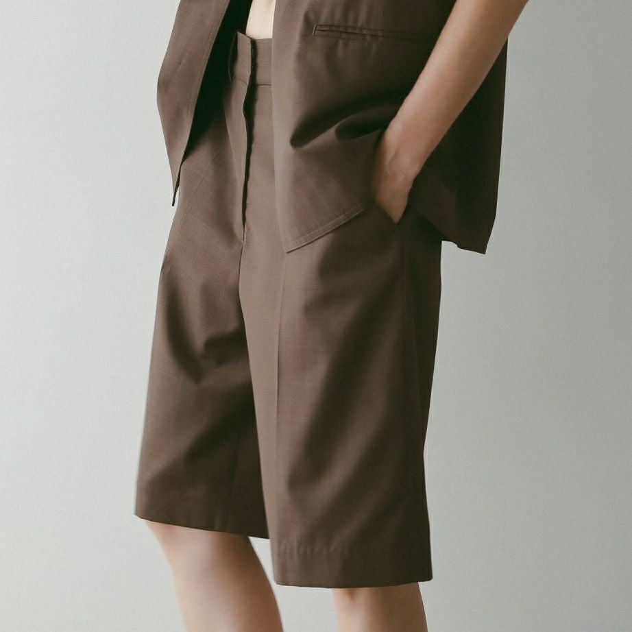 anuke [アンヌーク] センタープレス ハーフパンツ [62520710] BRN