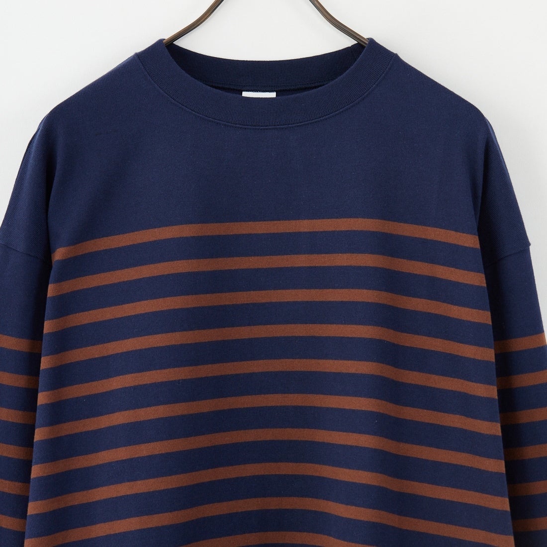 ORCIVAL [オーシバル] パネルボーダー スウェットプルオーバー [OR-C0344PNB] NAVY/BROWN