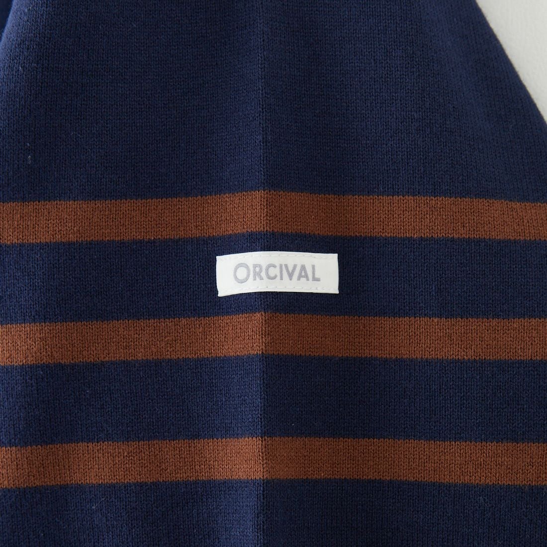 ORCIVAL [オーシバル] パネルボーダー スウェットプルオーバー [OR-C0344PNB] NAVY/BROWN