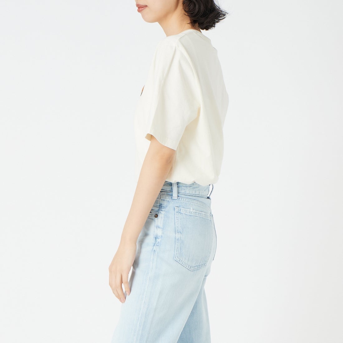 MAISON KITSUNE [メゾン キツネ] フォックスヘッド レギュラーTシャツ [PM00107KJ7026] 0063 NOBLE &&モデル身長：162cm 着用サイズ：XS&&