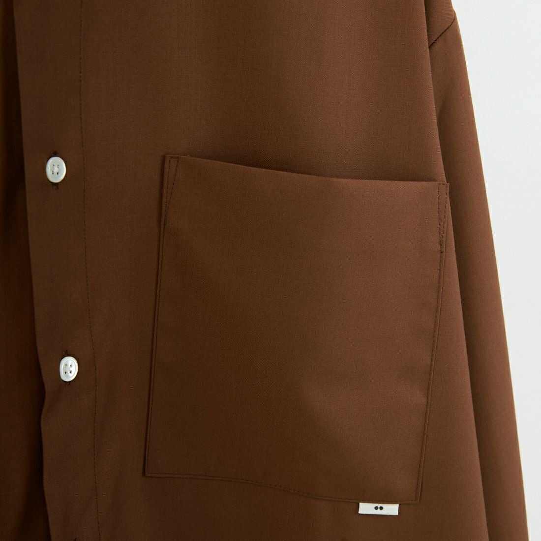 amne [アンヌ] ギャバジンクラシックシャツ [AMN-SH-054] BROWN