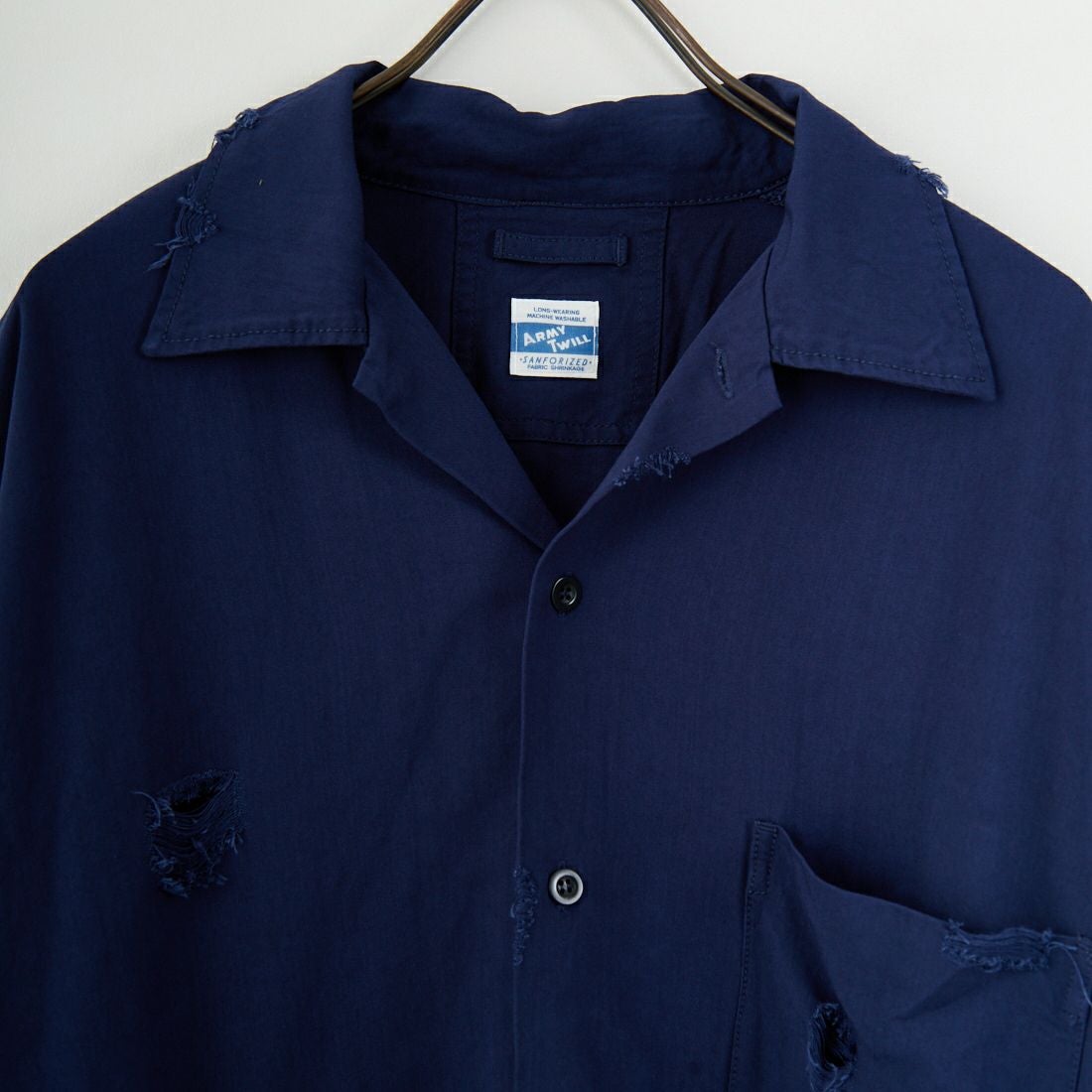 ARMY TWILL SANFORIZED [アーミーツイル サンフォライズド] ダメージソフトツイルシャツ [AM-2557002] NAVY