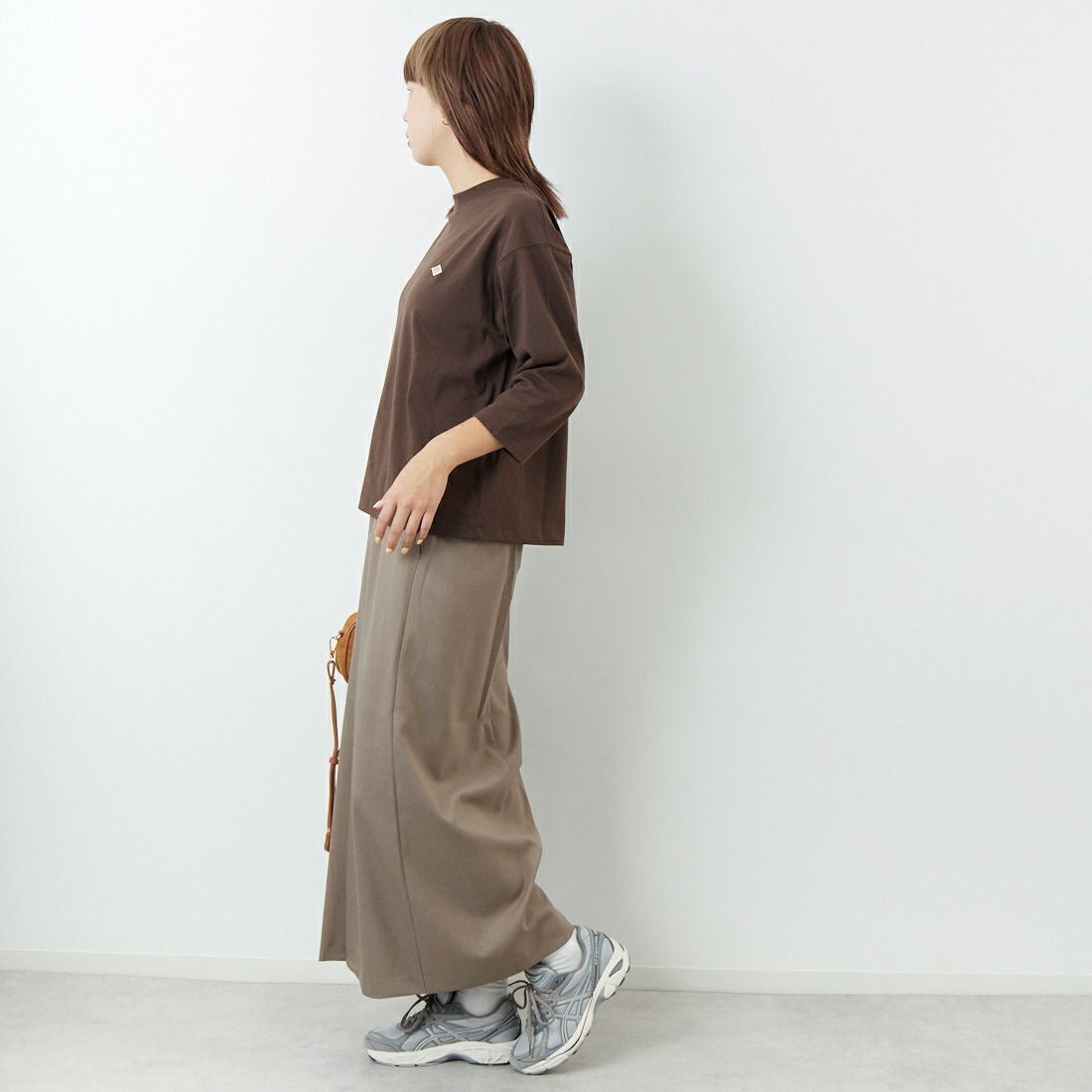 USINE [ユジーヌ] イージーケアツイルタイトスカート [21256058] 035 ﾓｶ &&モデル身長：167cm 着用サイズ：38&&