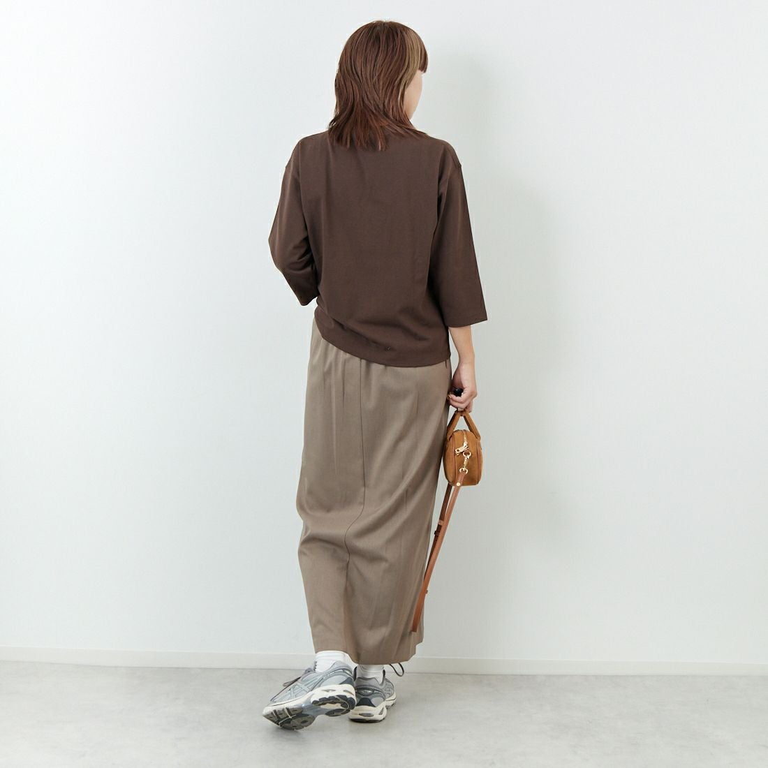 USINE [ユジーヌ] イージーケアツイルタイトスカート [21256058] 035 ﾓｶ &&モデル身長：167cm 着用サイズ：38&&