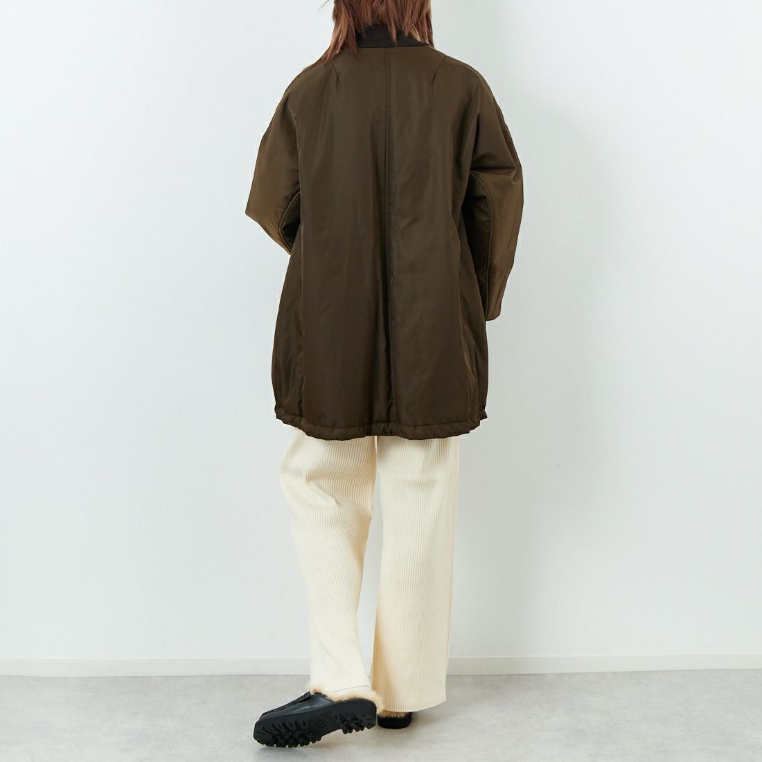 USINE [ユジーヌ] リブニットワイドパンツ [IN2-KT-5] OFF &&モデル身長：167cm 着用サイズ：38&&