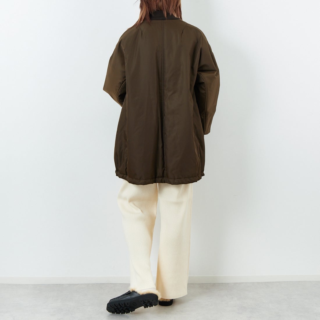 USINE [ユジーヌ] リブニットワイドパンツ [IN2-KT-5] OFF &&モデル身長：167cm 着用サイズ：38&&