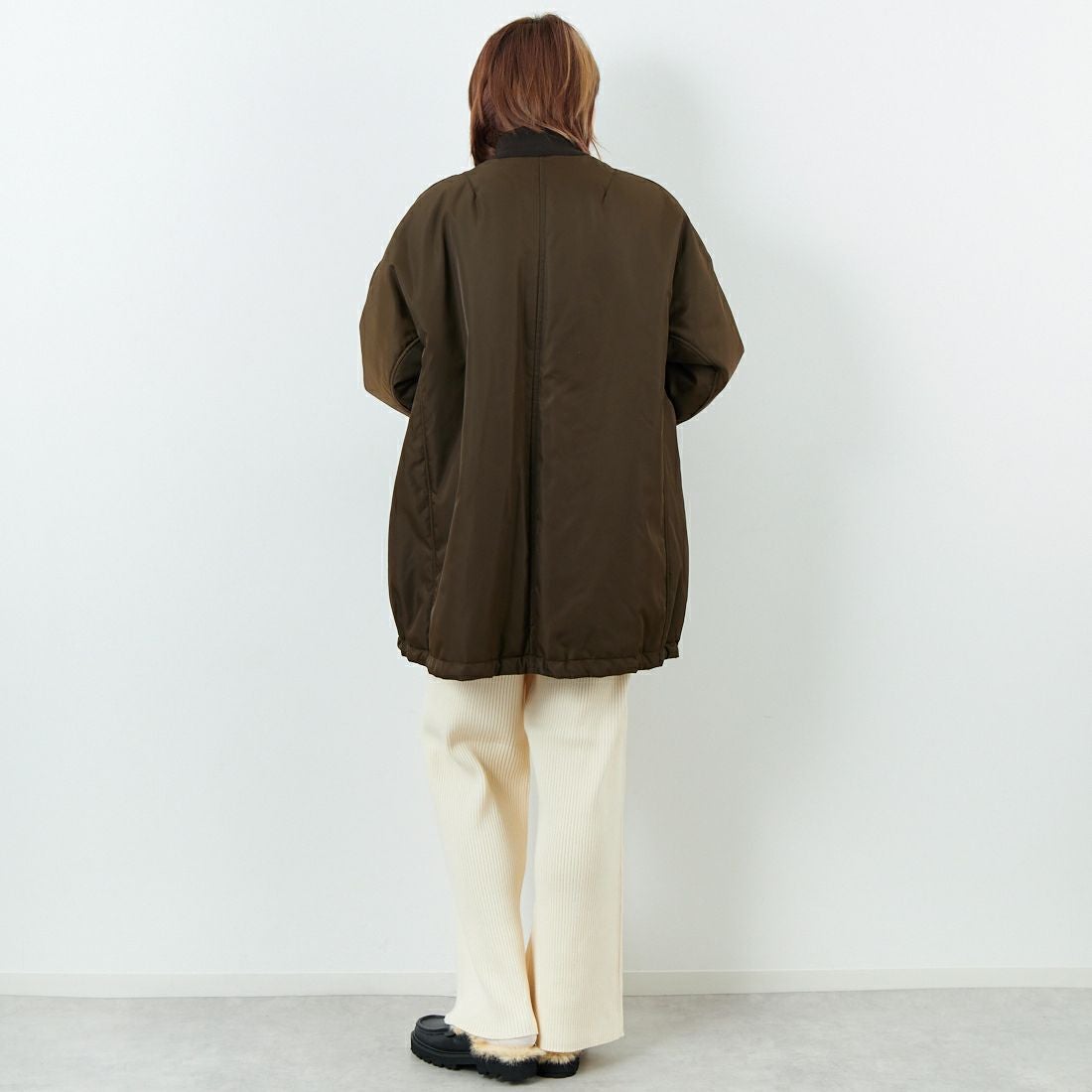 USINE [ユジーヌ] リブニットワイドパンツ [IN2-KT-5] OFF &&モデル身長：167cm 着用サイズ：38&&