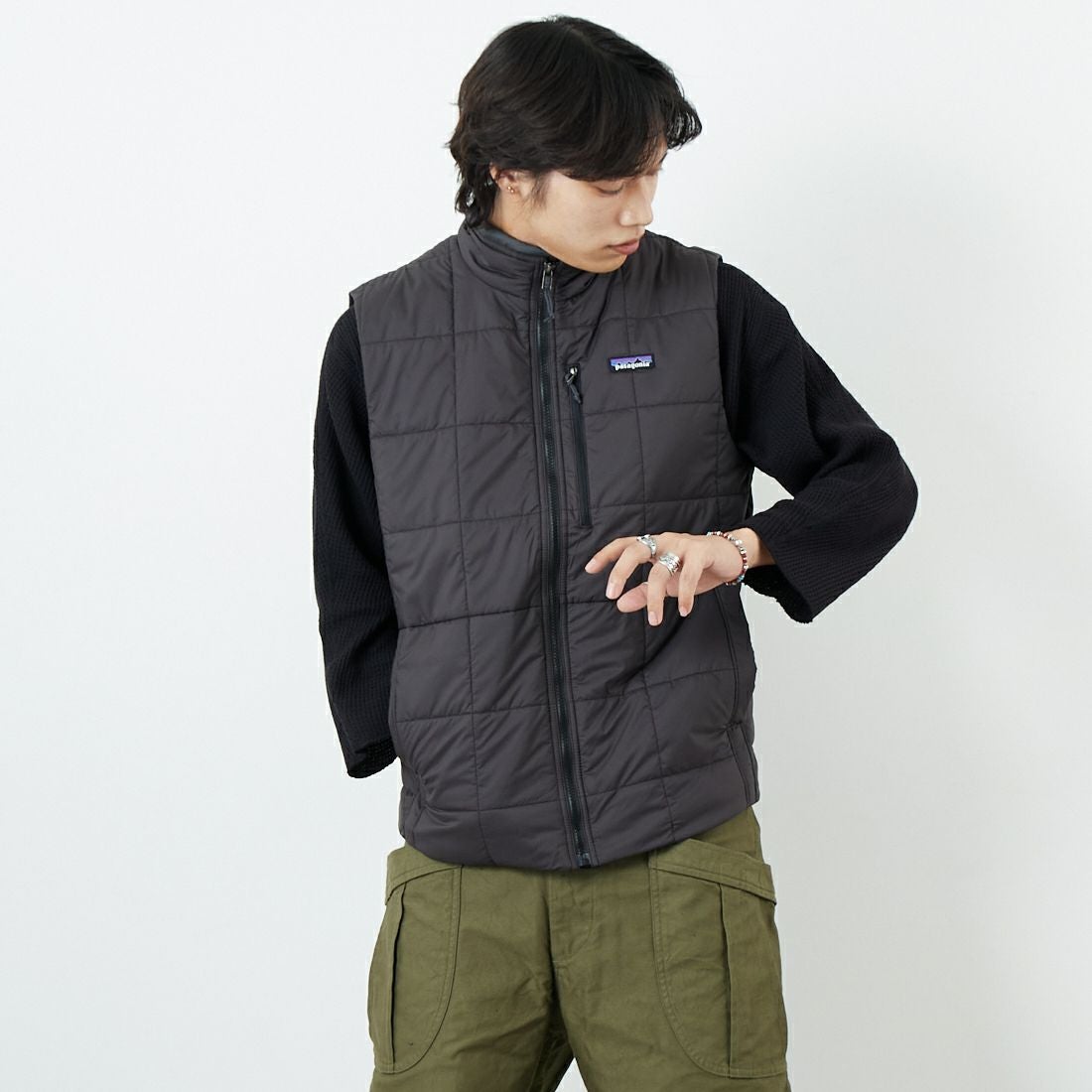 patagonia [パタゴニア] メンズ ライトガストベスト [20576] BLK &&モデル身長：179cm 着用サイズ：M&&
