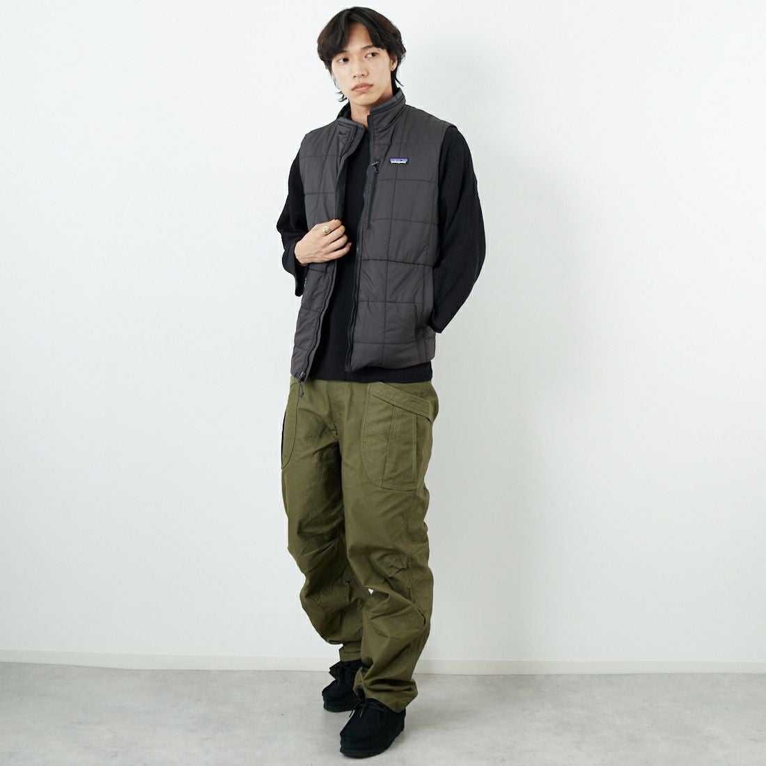patagonia [パタゴニア] メンズ ライトガストベスト [20576] BLK &&モデル身長：179cm 着用サイズ：M&&