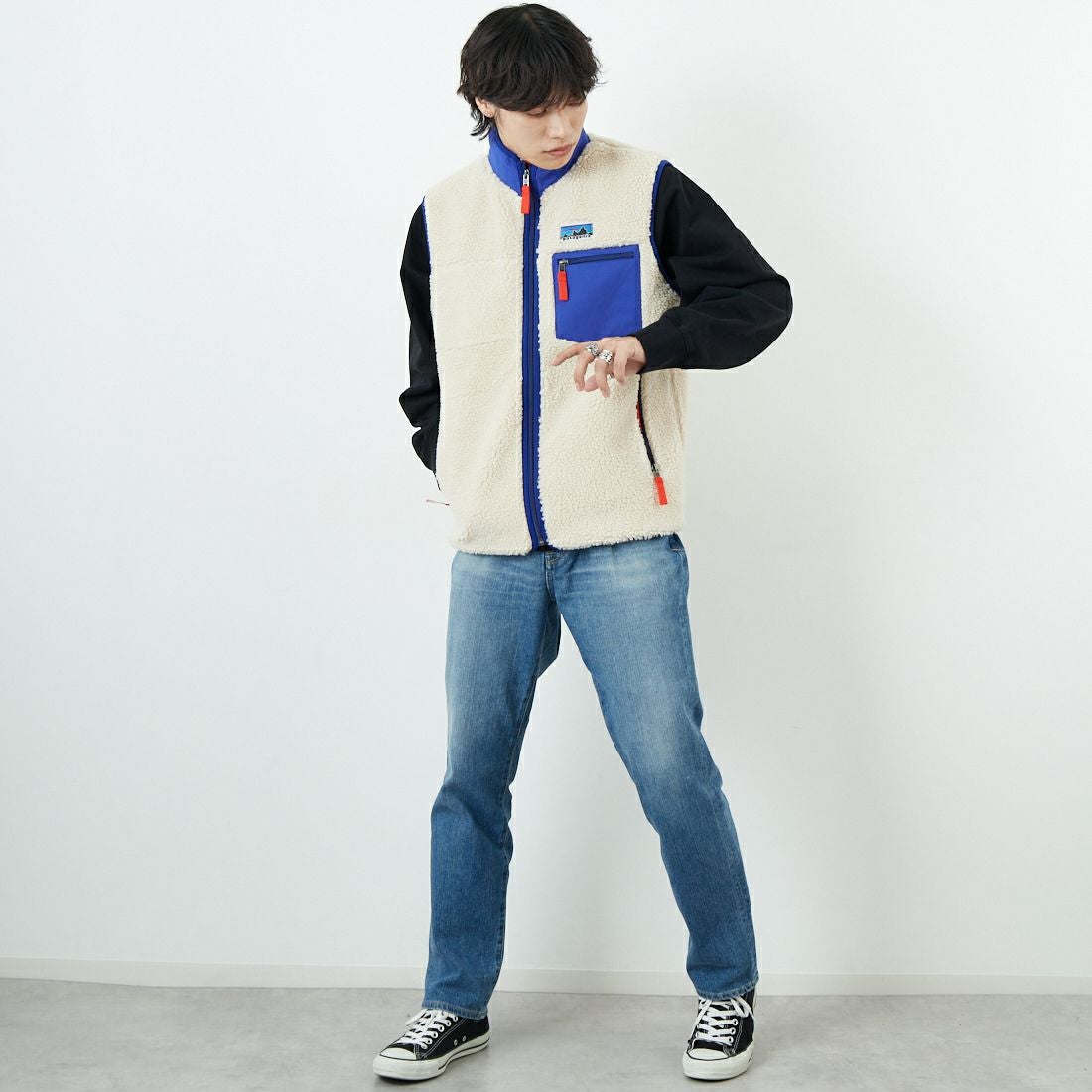 patagonia [パタゴニア] メンズ クラシックレトロXベスト [23049] DNAT &&モデル身長：179cm 着用サイズ：M&&
