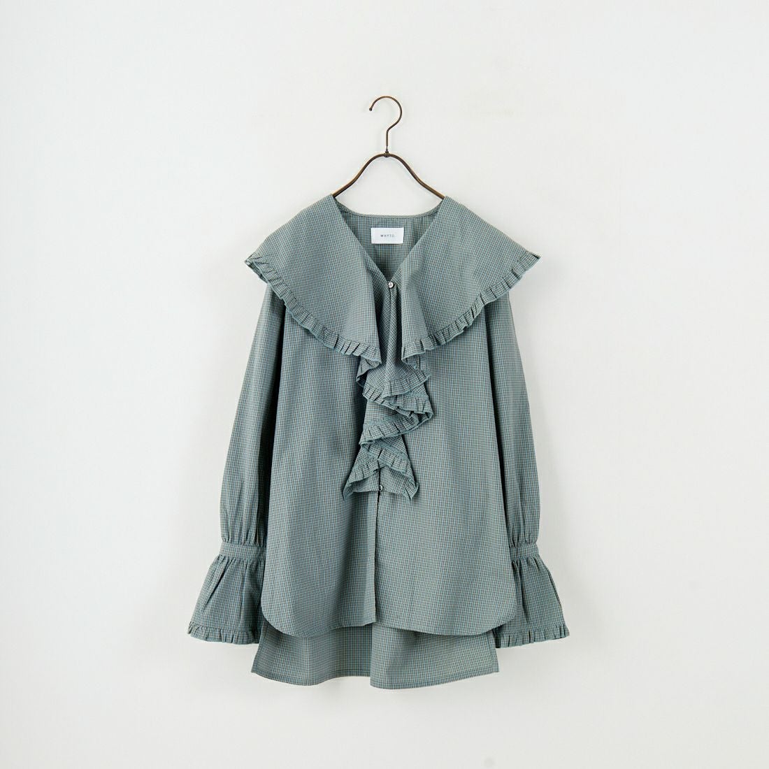 WHYTO. [ホワイト] チェックフリルブラウス [WHT25FBL4077] LTBLUE
