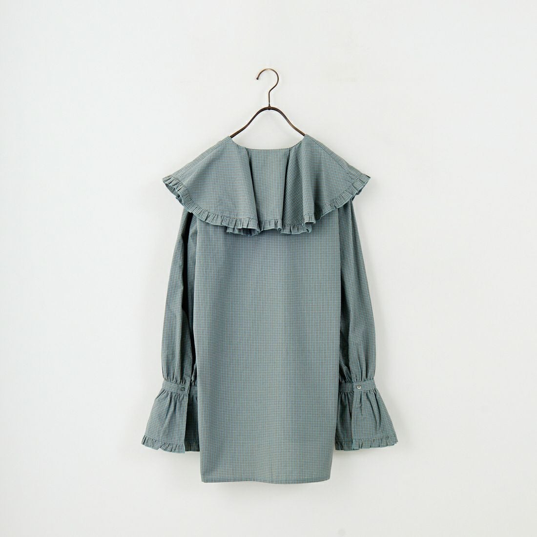 WHYTO. [ホワイト] チェックフリルブラウス [WHT25FBL4077] LTBLUE