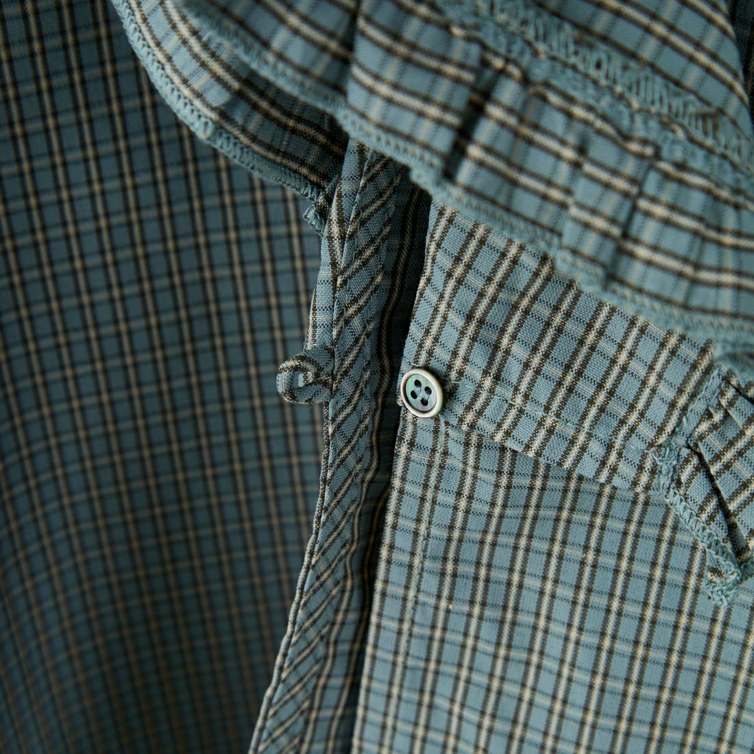 WHYTO. [ホワイト] チェックフリルブラウス [WHT25FBL4077] LTBLUE