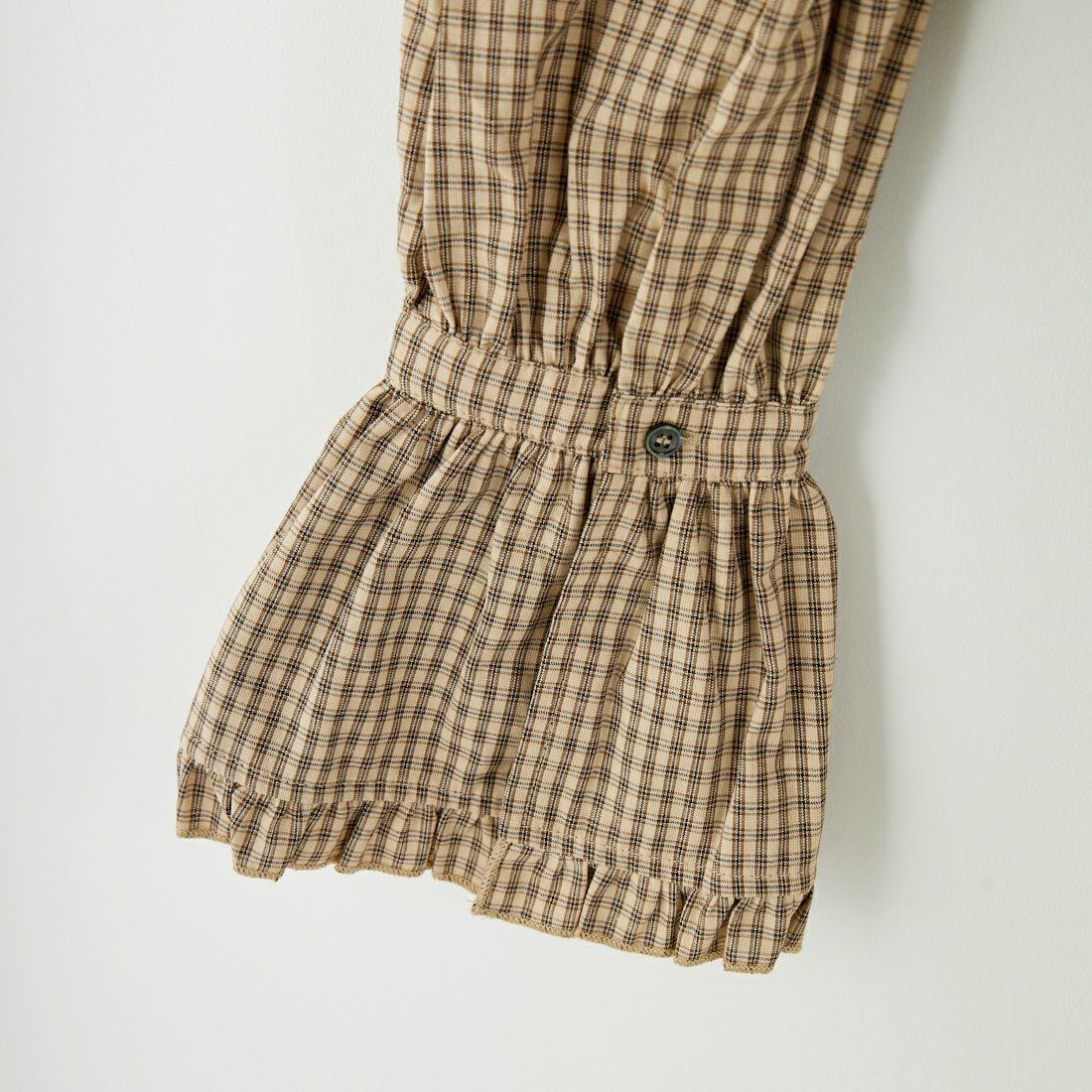 WHYTO. [ホワイト] チェックフリルブラウス [WHT25FBL4077] BEIGE