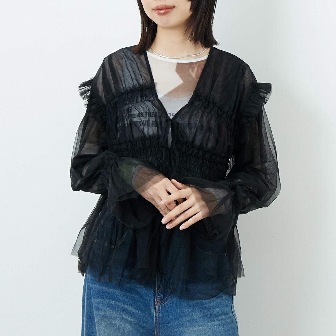 BLK&&モデル身長：162cm 着用サイズ：F&&