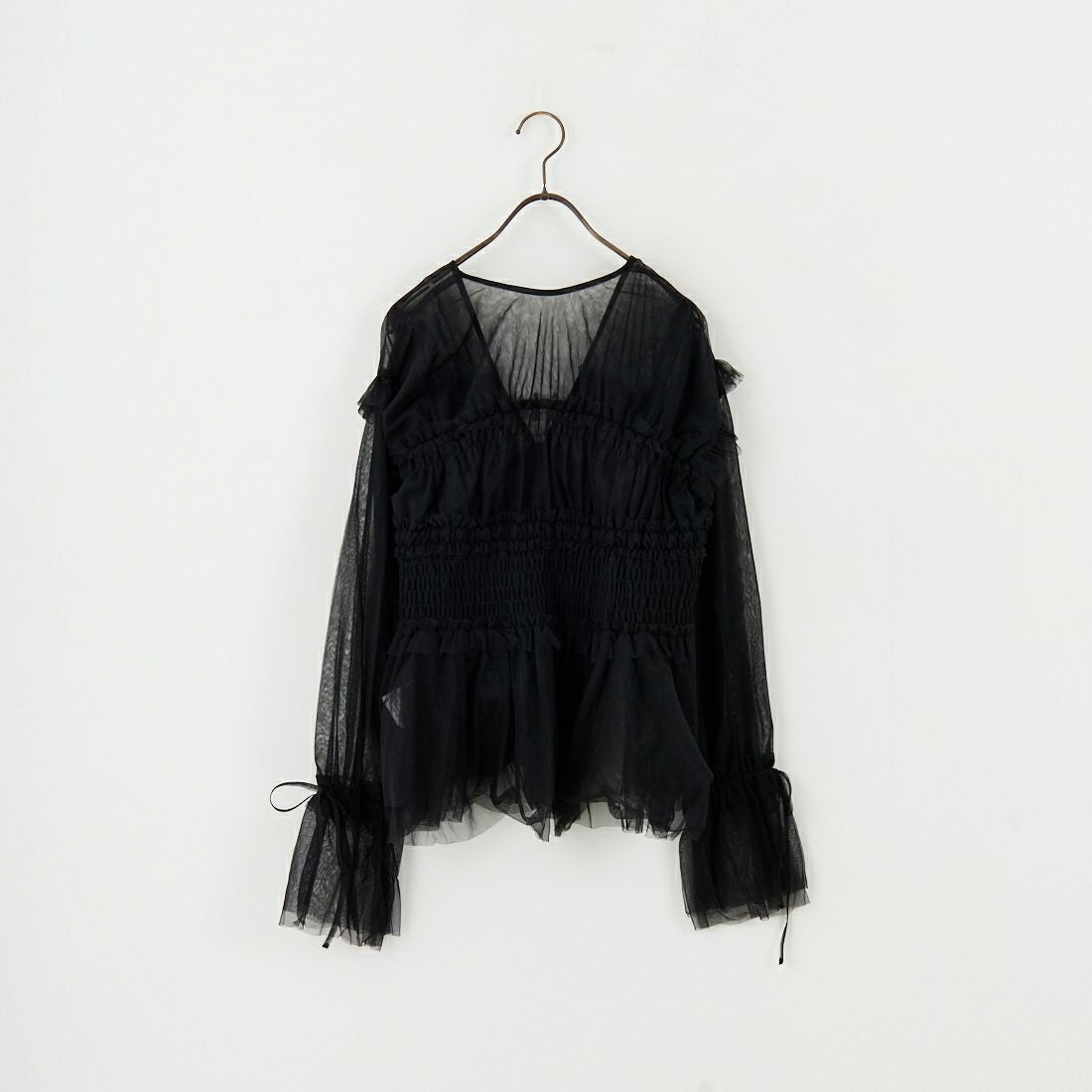 MAISON SPECIAL [メゾンスペシャル] 2WAYフリルギャザーチュールトップス [21252315707] BLK