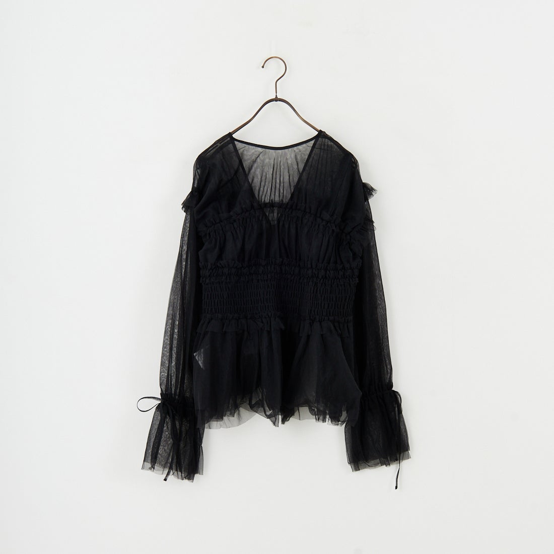 MAISON SPECIAL [メゾンスペシャル] 2WAYフリルギャザーチュールトップス [21252315707] BLK
