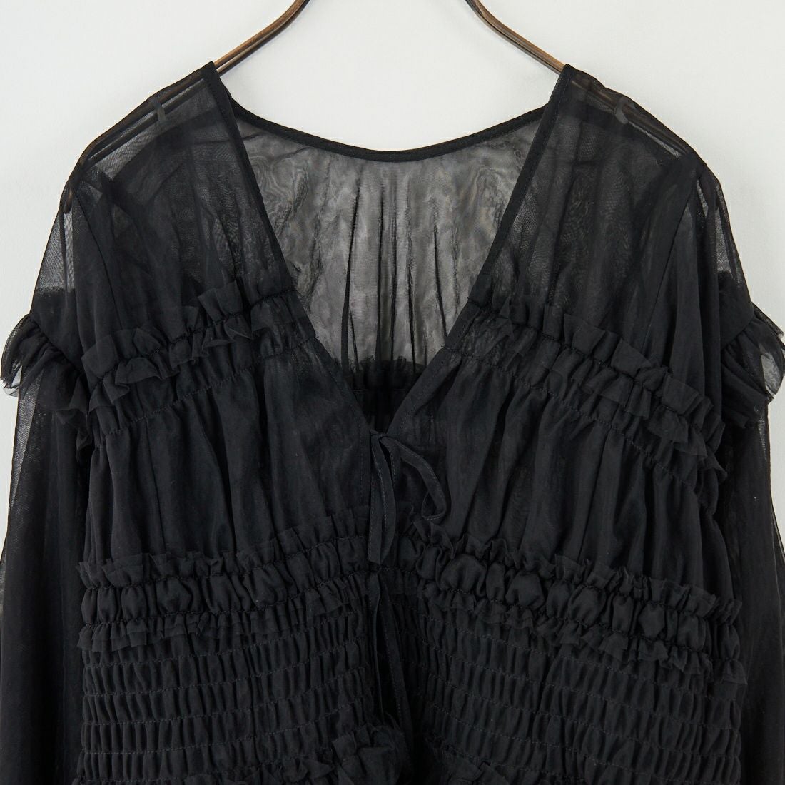 MAISON SPECIAL [メゾンスペシャル] 2WAYフリルギャザーチュールトップス [21252315707] BLK
