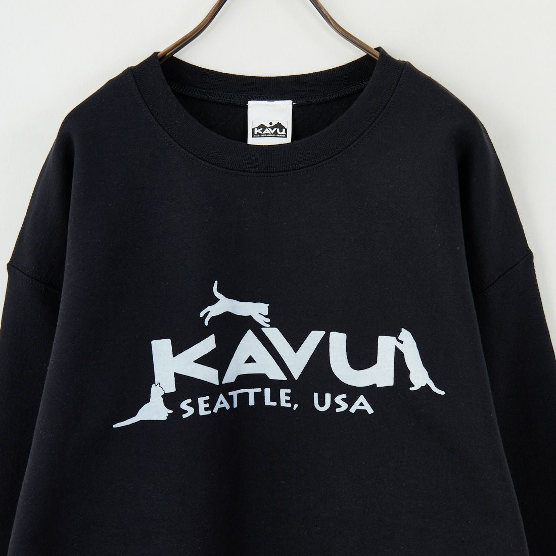 KAVU [カブー] キャット プリントスウェット [19822337] BLACK