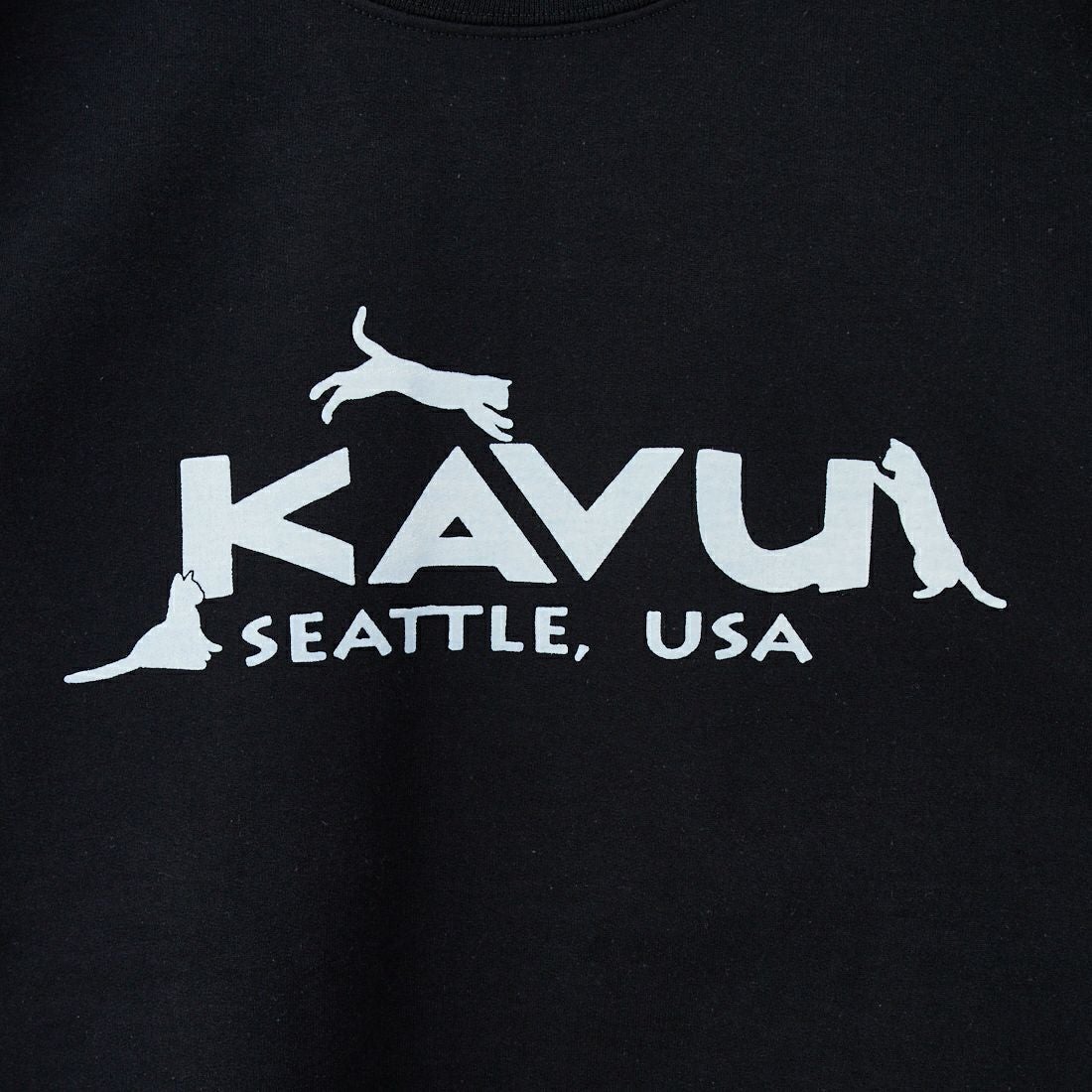 KAVU [カブー] キャット プリントスウェット [19822337] BLACK
