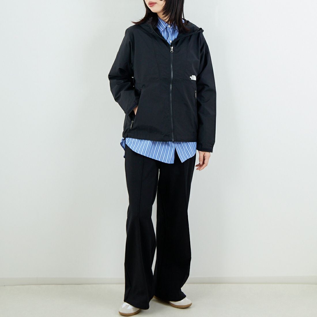 THE NORTH FACE [ザ ノースフェイス] コンパクトジャケット [NPW72530] K &&モデル身長：162cm 着用サイズ：M&&