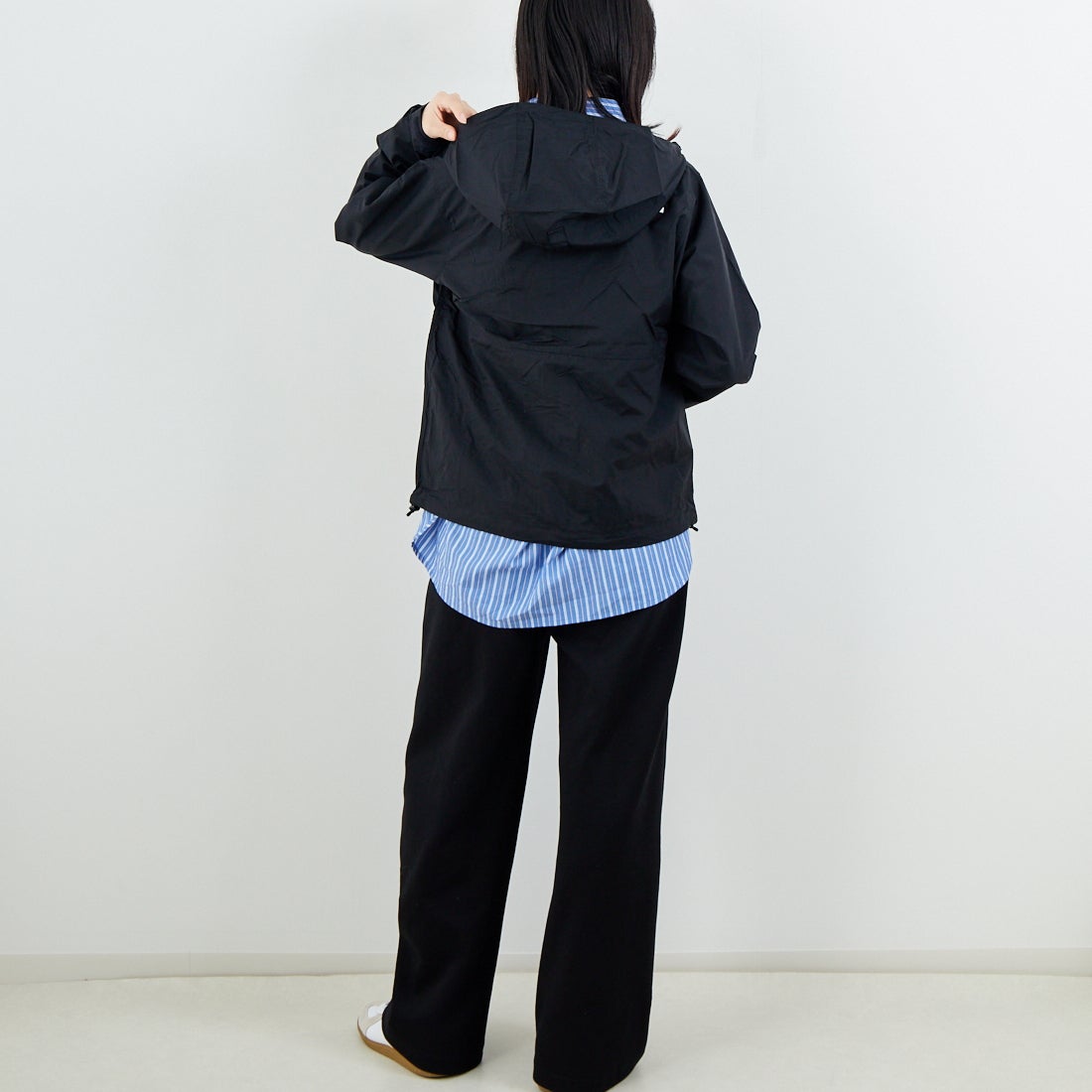 THE NORTH FACE [ザ ノースフェイス] コンパクトジャケット [NPW72530] K &&モデル身長：162cm 着用サイズ：M&&