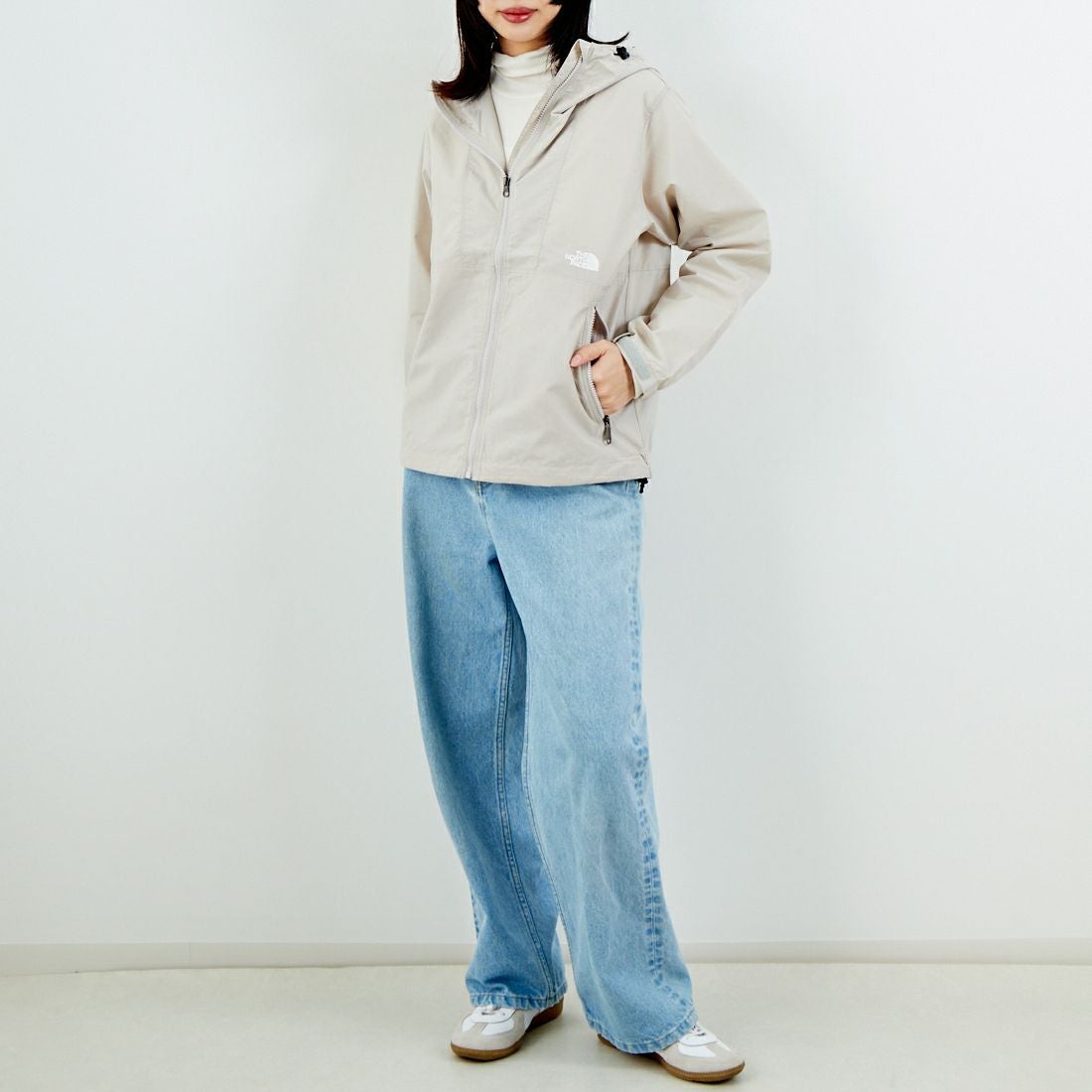 THE NORTH FACE [ザ ノースフェイス] コンパクトジャケット [NPW72530] FI &&モデル身長：162cm 着用サイズ：M&&