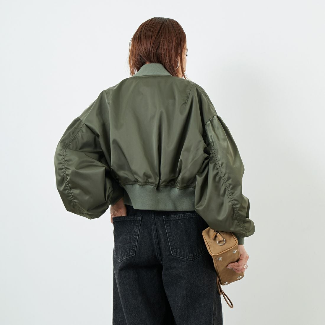 RhodolirioN [ロドリリオン] L-2Bタイプ スモールジャケット [RV1027] A OLIVE &&モデル身長：160cm 着用サイズ：1&&