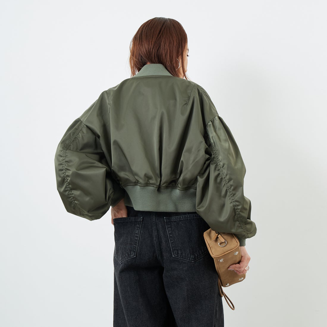 RhodolirioN [ロドリリオン] L-2Bタイプ スモールジャケット [RV1027] A OLIVE &&モデル身長：160cm 着用サイズ：1&&