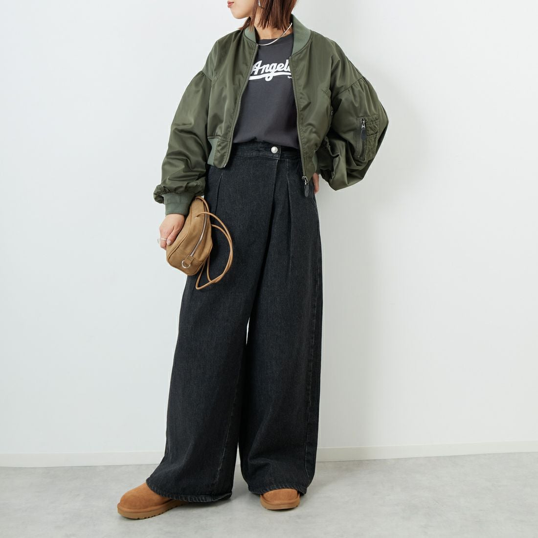 RhodolirioN [ロドリリオン] L-2Bタイプ スモールジャケット [RV1027] A OLIVE &&モデル身長：160cm 着用サイズ：1&&