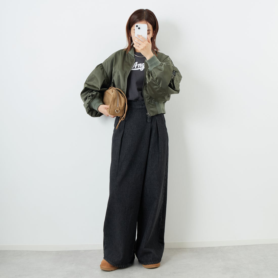 RhodolirioN [ロドリリオン] L-2Bタイプ スモールジャケット [RV1027] A OLIVE &&モデル身長：160cm 着用サイズ：1&&