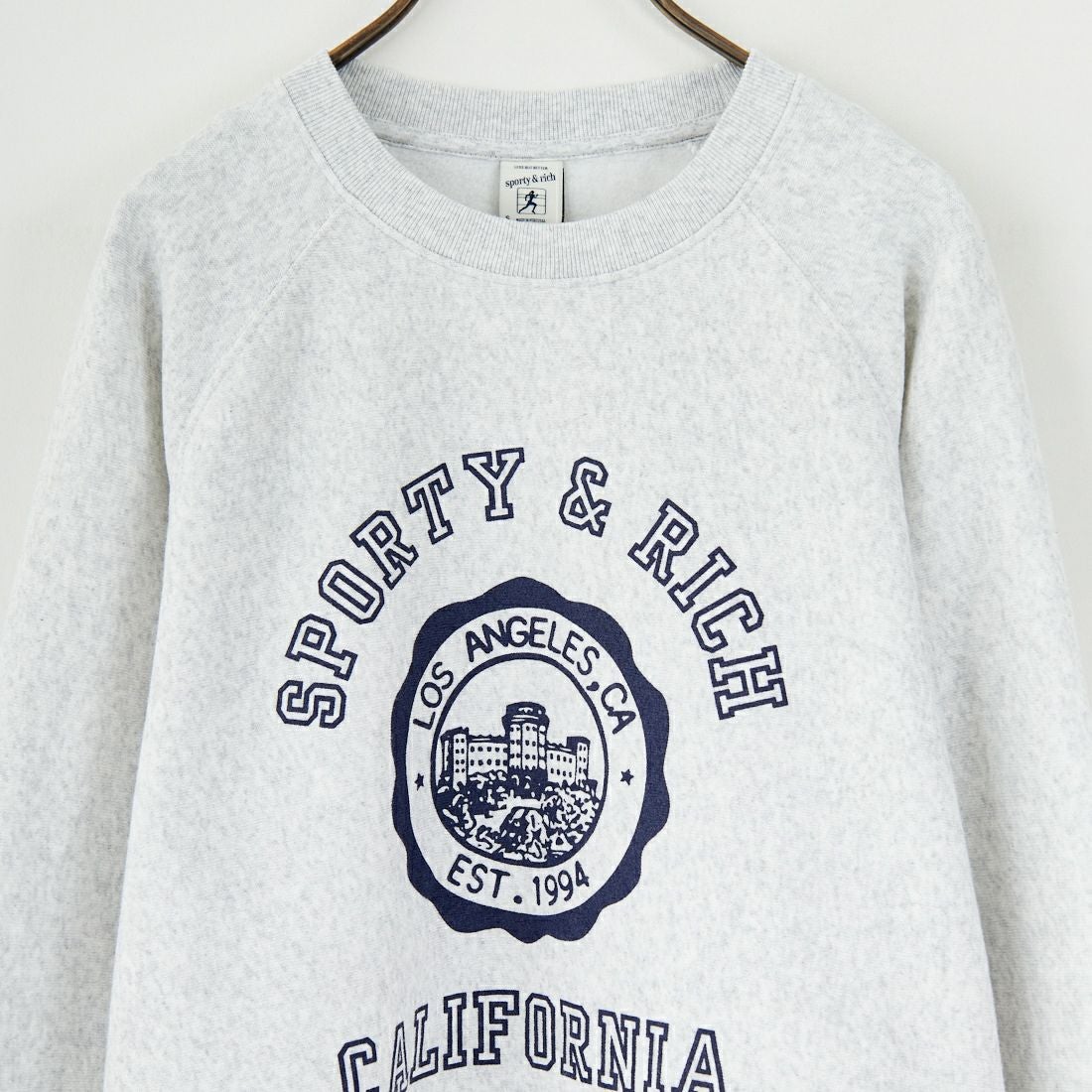 Sporty&Rich [スポーティアンドリッチ] カリフォルニアエンブレム ソフトクルーネックスウェット [ST082625508] H.GRAY