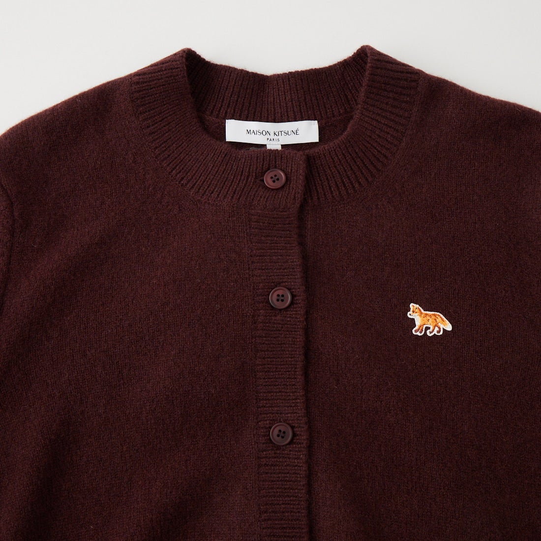 MAISON KITSUNE [メゾン キツネ] ベビーフォックス ラムウールフィテッドカーディガン [PW00506KT1006] 0553 DK.WO