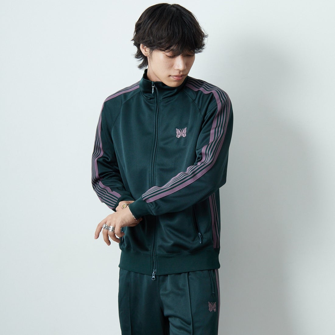Needles [ニードルズ] トラックジャケット [RW314] B GREEN &&モデル身長：179cm 着用サイズ：M&&