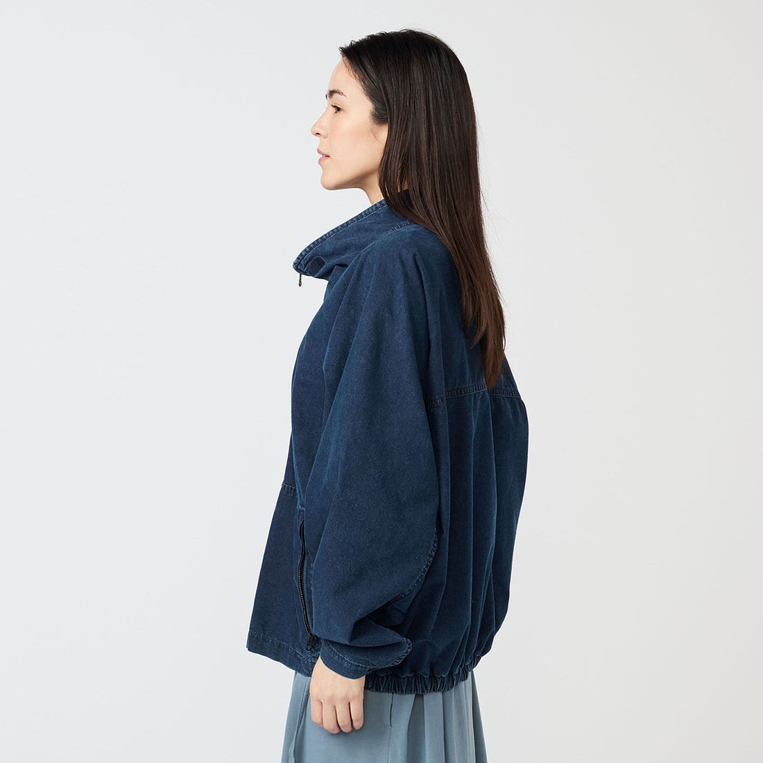 THE NORTH FACE PURPLE LABEL [ザ ノースフェイス パープルレーベル] インディゴフィールドジャケット [N25FA001] ID INDIGO &&モデル身長：162cm 着用サイズ：WS&&