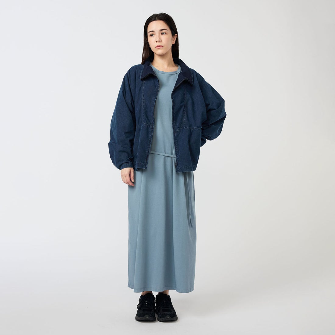 THE NORTH FACE PURPLE LABEL [ザ ノースフェイス パープルレーベル] インディゴフィールドジャケット [N25FA001] ID INDIGO &&モデル身長：162cm 着用サイズ：WS&&