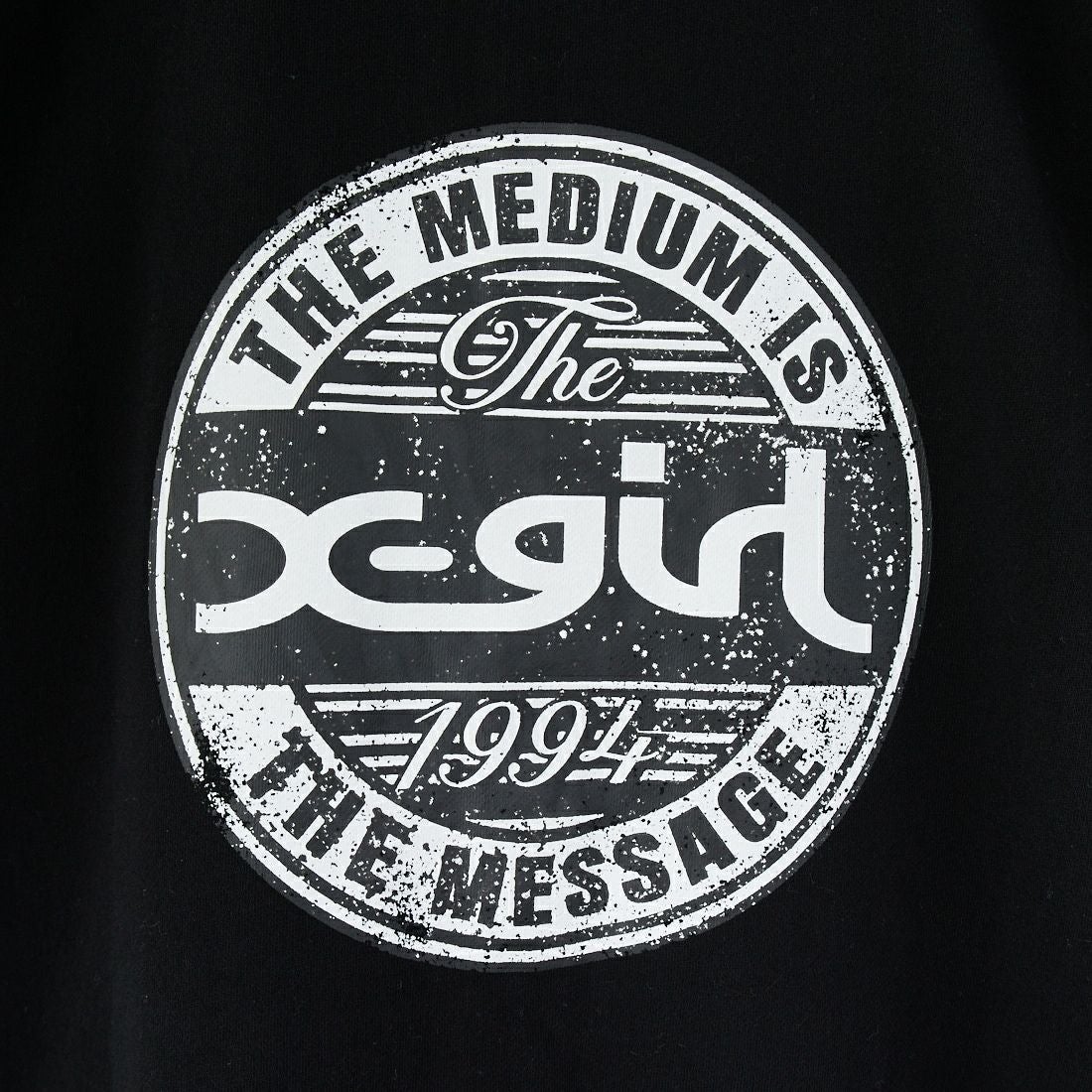 X-girl [エックスガール] ディストレス ジップアップスウェットベスト [105253021009] BLACK